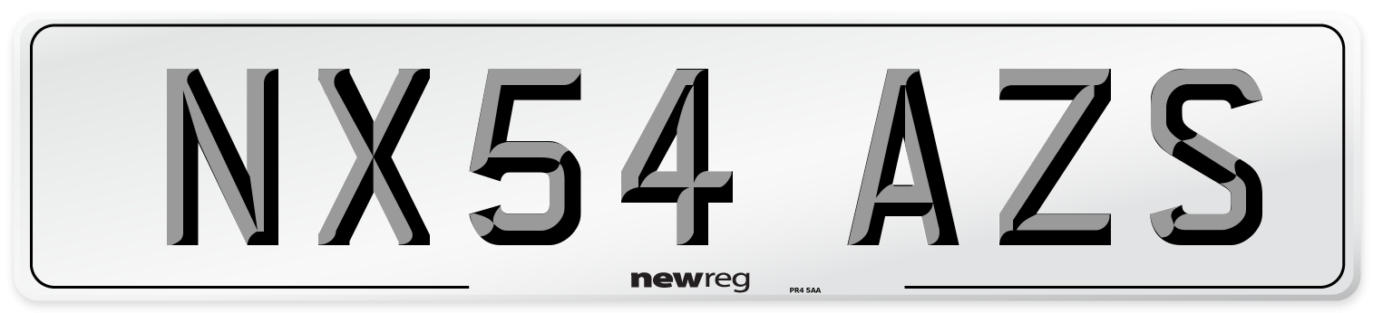 NX54 AZS Number Plate from New Reg